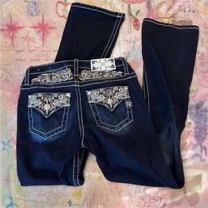 Y2K Rhinestone Detail Miss Me Jeans